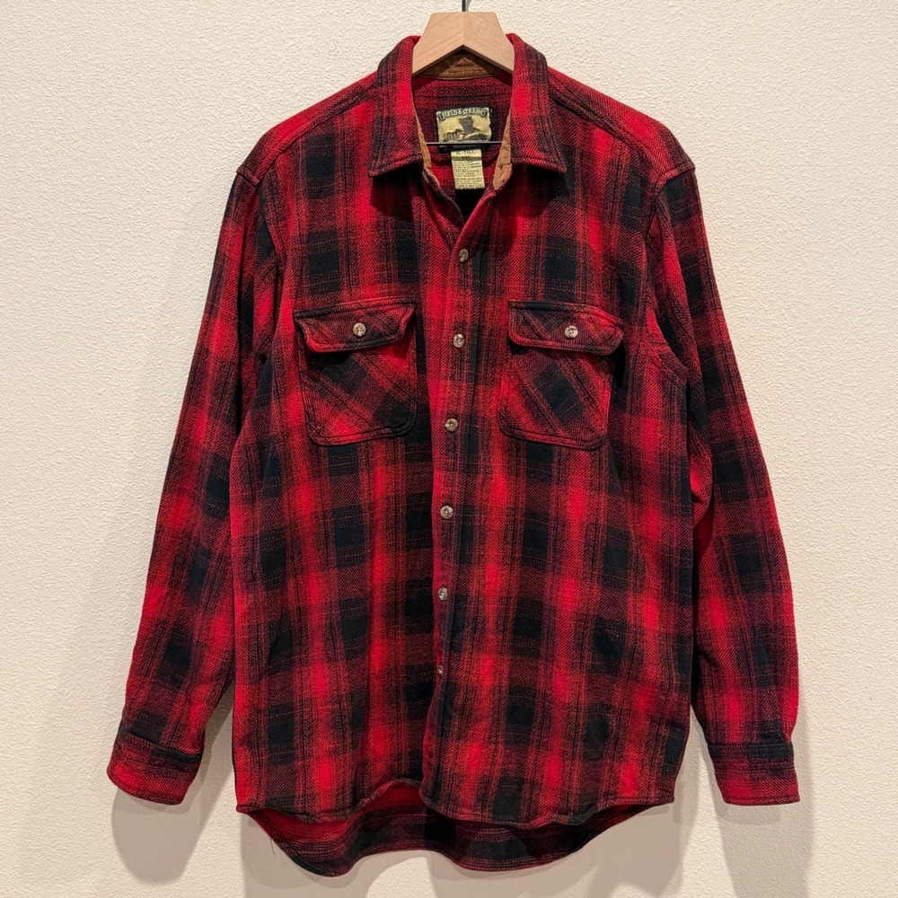 FIELD & STREAM Mens Flannel Shirt XL Tall Plaid Buffalo Cotton Lumberjack‎ VTG